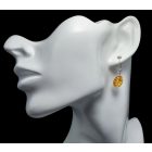 Borostyán ezüst fülbevaló