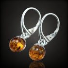 Borostyán ezüst fülbevaló