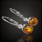 Borostyán ezüst fülbevaló