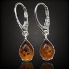 Borostyán ezüst fülbevaló