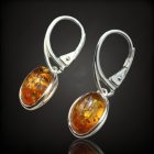 Borostyán ezüst fülbevaló