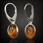 Borostyán ezüst fülbevaló