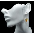 Borostyán ezüst fülbevaló