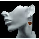 Borostyán ezüst fülbevaló