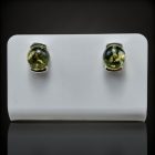 Borostyán ezüst fülbevaló