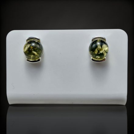 Borostyán ezüst fülbevaló