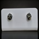 Borostyán ezüst fülbevaló