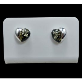 borostyán ezüst fülbevaló