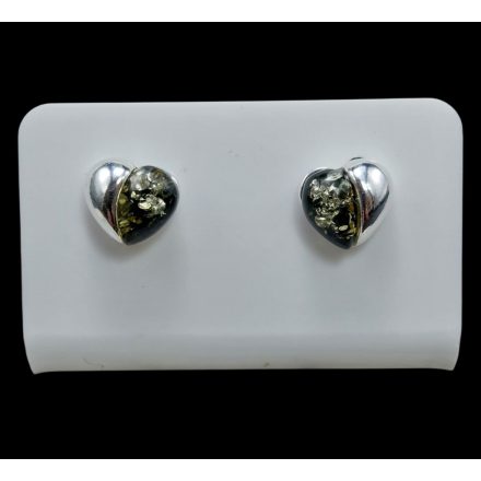 borostyán ezüst fülbevaló