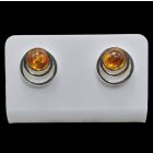 Borostyán ezüst fülbevaló