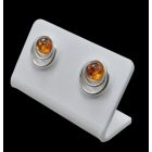 Borostyán ezüst fülbevaló