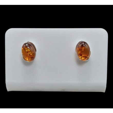 borostyán ezüst fülbevaló