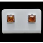 Borostyán ezüst fülbevaló