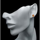 Borostyán ezüst fülbevaló