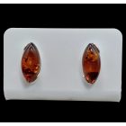 Borostyán ezüst fülbevaló