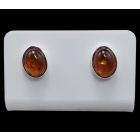 Borostyán ezüst fülbevaló