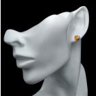 Borostyán ezüst fülbevaló