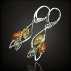 Borostyán ezüst fülbevaló