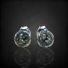 Borostyán ezüst fülbevaló