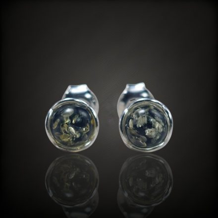 Borostyán ezüst fülbevaló