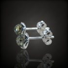 Borostyán ezüst fülbevaló