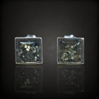 Borostyán ezüst fülbevaló