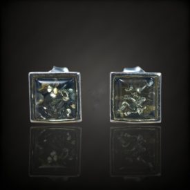 Borostyán ezüst fülbevaló