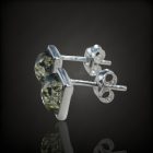 Borostyán ezüst fülbevaló