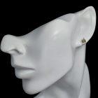 Borostyán ezüst fülbevaló