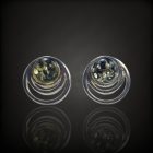 Borostyán ezüst fülbevaló