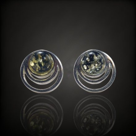 Borostyán ezüst fülbevaló