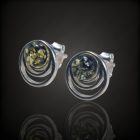 Borostyán ezüst fülbevaló