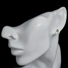 Borostyán ezüst fülbevaló