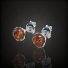 Borostyán ezüst fülbevaló