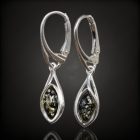 Borostyán ezüst fülbevaló