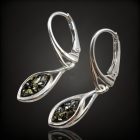 Borostyán ezüst fülbevaló