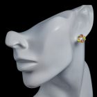 Borostyán ezüst fülbevaló