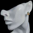 Borostyán ezüst fülbevaló