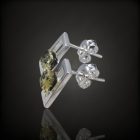 Borostyán ezüst fülbevaló