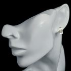 Borostyán ezüst fülbevaló