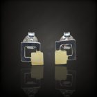 Borostyán ezüst fülbevaló