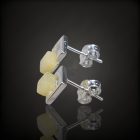 Borostyán ezüst fülbevaló