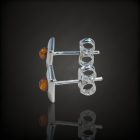 Borostyán ezüst fülbevaló