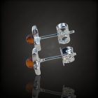 Borostyán ezüst fülbevaló