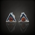 Borostyán ezüst fülbevaló