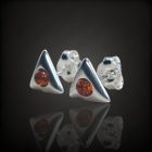 Borostyán ezüst fülbevaló