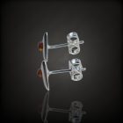 Borostyán ezüst fülbevaló