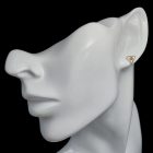 Borostyán ezüst fülbevaló