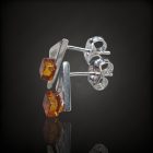 Borostyán ezüst fülbevaló