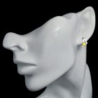 Borostyán ezüst fülbevaló